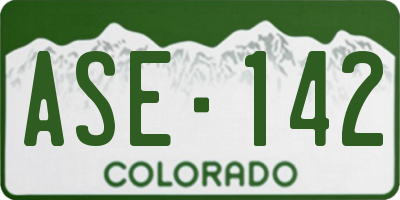 CO license plate ASE142