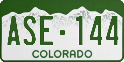 CO license plate ASE144
