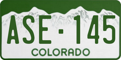 CO license plate ASE145