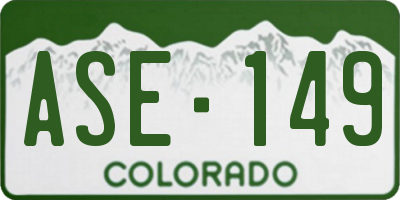 CO license plate ASE149