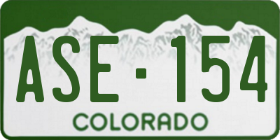 CO license plate ASE154
