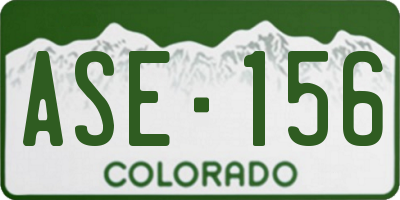CO license plate ASE156
