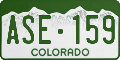 CO license plate ASE159