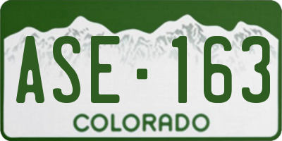 CO license plate ASE163