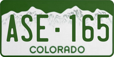 CO license plate ASE165