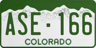 CO license plate ASE166