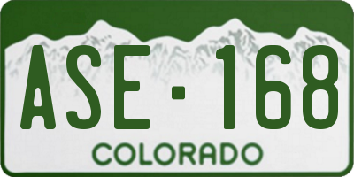 CO license plate ASE168