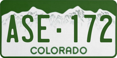 CO license plate ASE172