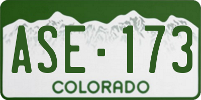 CO license plate ASE173
