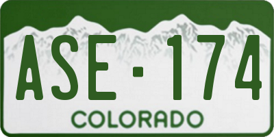 CO license plate ASE174