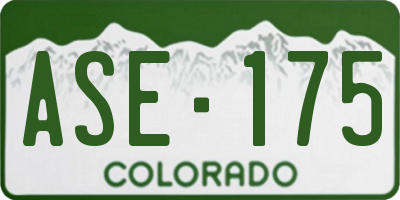 CO license plate ASE175