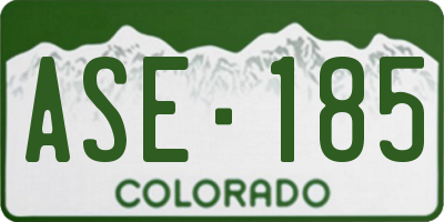 CO license plate ASE185