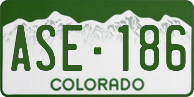 CO license plate ASE186