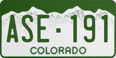 CO license plate ASE191