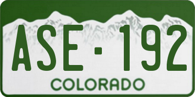 CO license plate ASE192