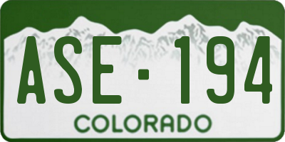 CO license plate ASE194