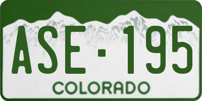CO license plate ASE195