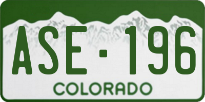 CO license plate ASE196