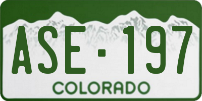 CO license plate ASE197