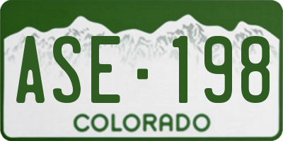 CO license plate ASE198