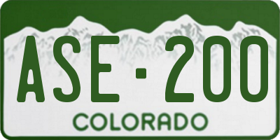 CO license plate ASE200
