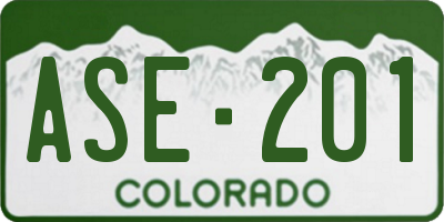 CO license plate ASE201