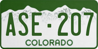 CO license plate ASE207