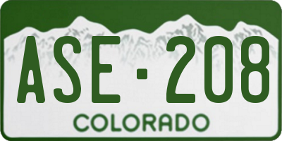 CO license plate ASE208