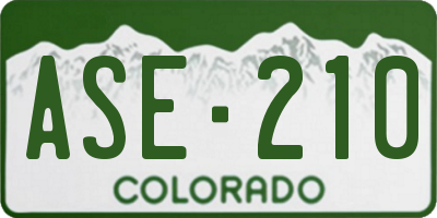 CO license plate ASE210