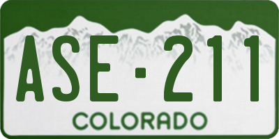 CO license plate ASE211