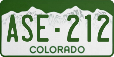CO license plate ASE212