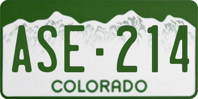 CO license plate ASE214