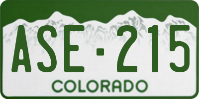 CO license plate ASE215