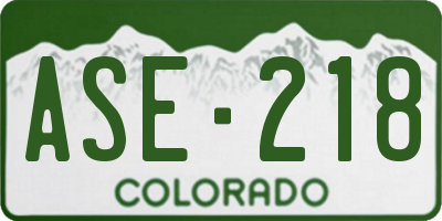 CO license plate ASE218