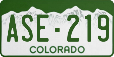 CO license plate ASE219