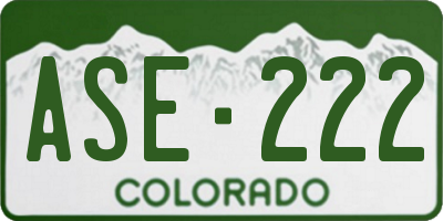 CO license plate ASE222