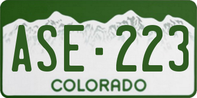 CO license plate ASE223