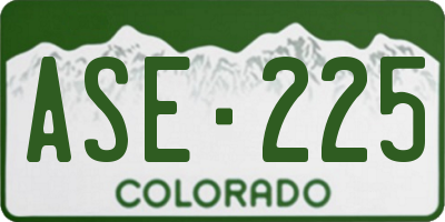 CO license plate ASE225