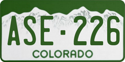 CO license plate ASE226
