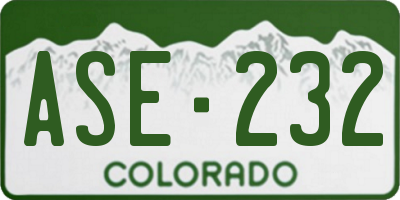 CO license plate ASE232