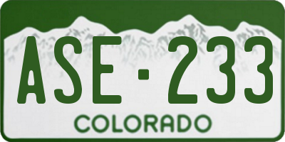 CO license plate ASE233