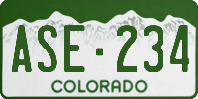 CO license plate ASE234