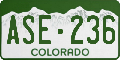 CO license plate ASE236