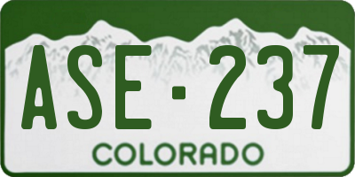CO license plate ASE237