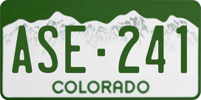 CO license plate ASE241