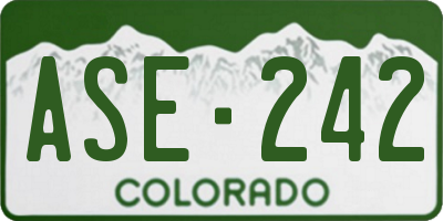 CO license plate ASE242