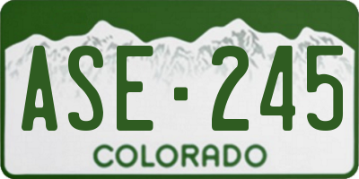 CO license plate ASE245