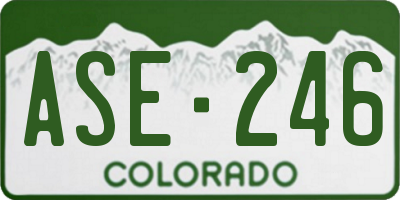 CO license plate ASE246
