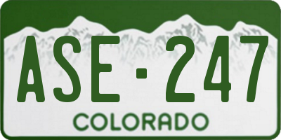 CO license plate ASE247