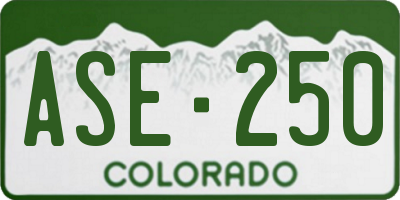 CO license plate ASE250
